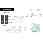 CZP712R, Heavy Duty 2″ OD Round Back Glass Clamp 55 x 55 mm for 3/8″ or 1/2″ Tempered Glass or Laminated Glass